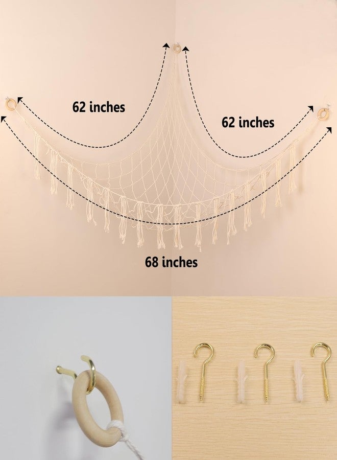 badigo Stuffed Animal Storage Hammock or Net, Large Toy Hammock Net, Macrame Handmade Corner Hanging Plushie Net, Cute Boho Toy Organizer for Nursery, Playroom, Bedroom and Kids Room Decoration - Image 5