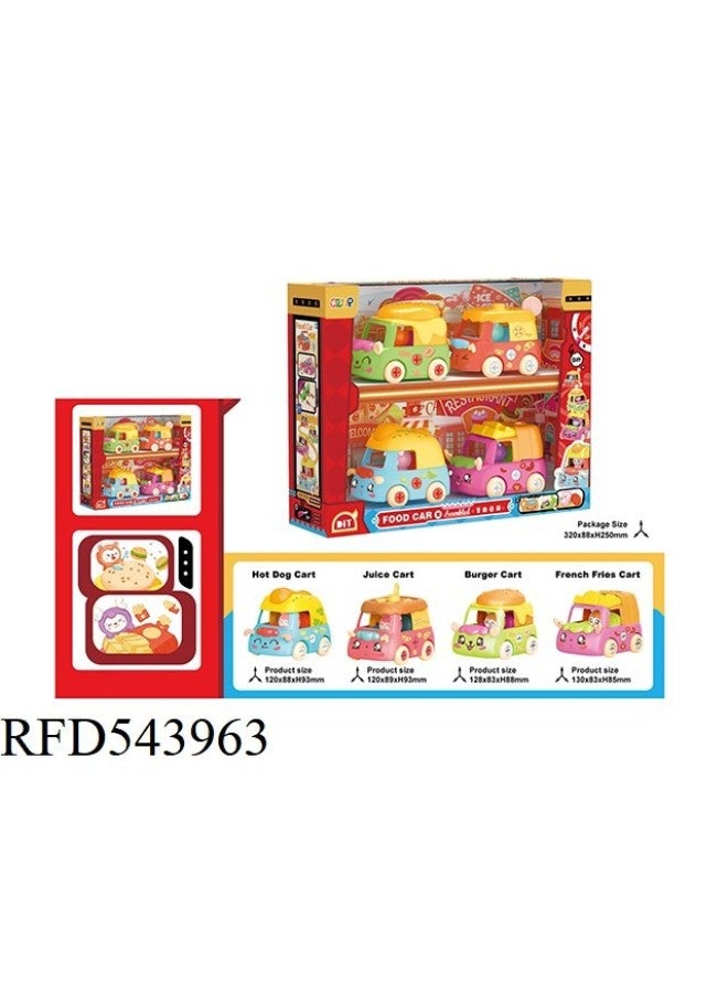 Disassembly And Assembly Toy Car Gourmet Dessert Cute Car DIY Kidsren's Cartoon Assembly Car Burger Screw Screw For Boys And Girls-Color:RFD 543971 (pack Of Four) - Image 2