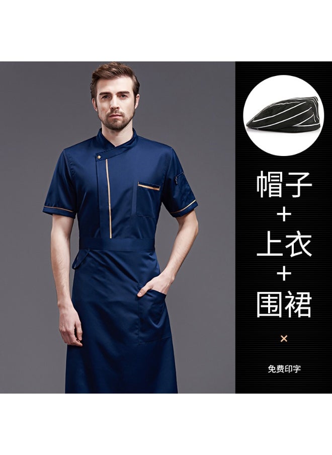 NIBEMINENT Chef Jackets French Restaurant Cafe Food Service Kitchen Cook Barber Shop Patissier Work Uniform  - Image 1