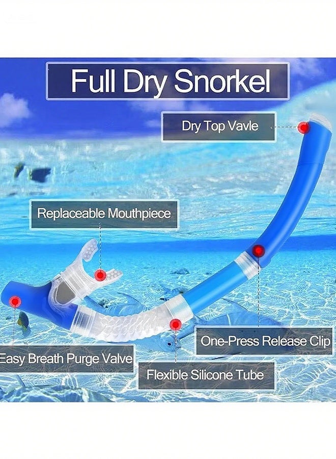 جورفنت معدات الغطس للبالغين، طقم غطس جاف، قناع غطس بزاوية رؤية واسعة 180 درجة، قناع غطس للتنفس الحر للغطس والغوص والسباحة - Image 4