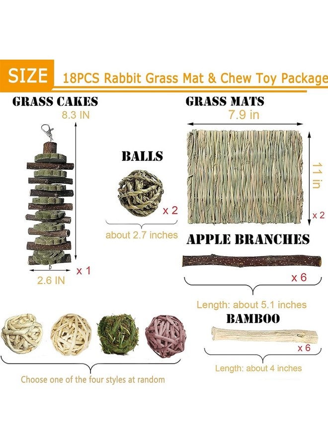 kathson Rabbit Grass Mat Bunny Chew Toys for Teeth Natural Woven Bed Paly Toy Small Animals Chew Toys Cage Sleeping Hay Mat Nest for Guinea Pig Parrot Rabbit Hamster Rat - Image 2