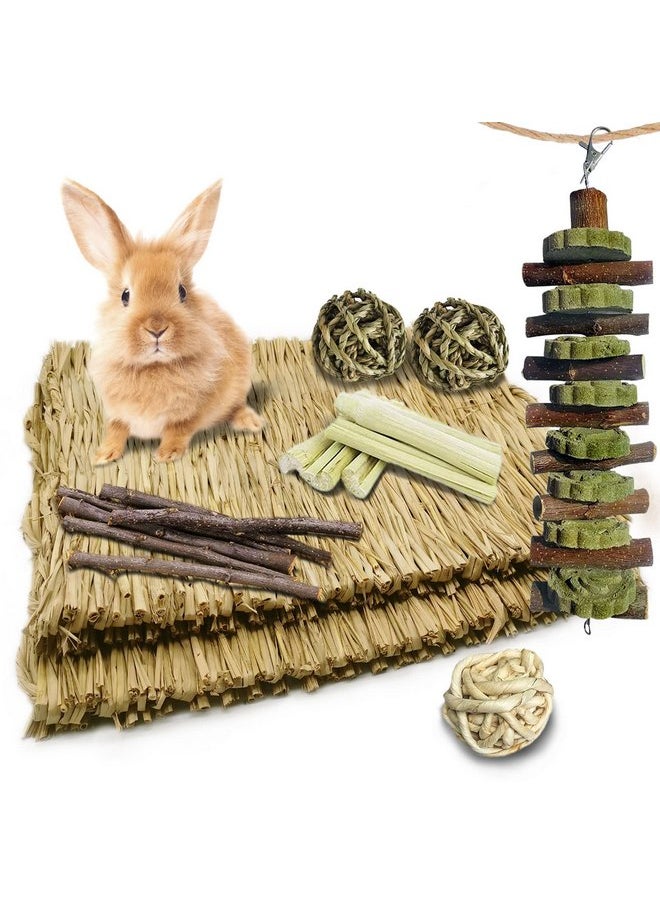 kathson Rabbit Grass Mat Bunny Chew Toys for Teeth Natural Woven Bed Paly Toy Small Animals Chew Toys Cage Sleeping Hay Mat Nest for Guinea Pig Parrot Rabbit Hamster Rat - pzsku/ZA9A65477319595A24230Z/45/_/1737032171/2ccf06c7-930c-4862-898a-a14818787ca6