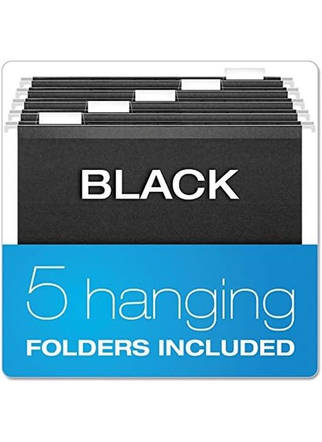 Oxford - Pendaflex Portable Desktop File Side Handles Hanging File Folders Tabs And Inserts Letter Size 9 1 2 X 12 3 16 X 6 Inches Black 23013 - Image 1