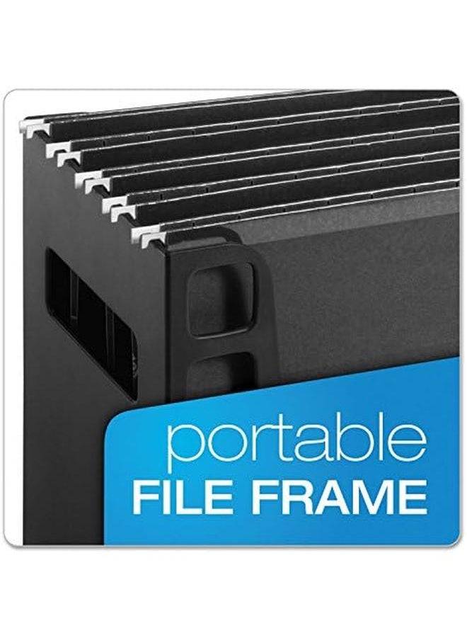 Oxford - Pendaflex Portable Desktop File Side Handles Hanging File Folders Tabs And Inserts Letter Size 9 1 2 X 12 3 16 X 6 Inches Black 23013 - Image 1