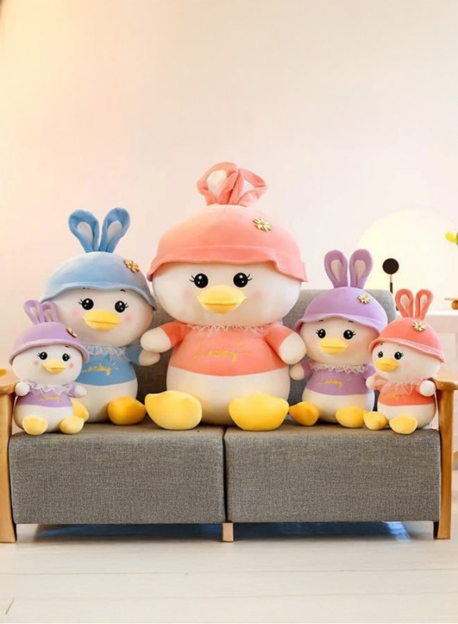 Cuddles Adorable Marshmallow  Duck With Funky Cap Plush Stuffed Animal Toy 20cm-Pink - Image 3
