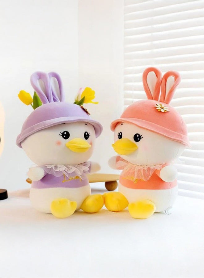 Cuddles Adorable Marshmallow  Duck With Funky Cap Plush Stuffed Animal Toy 20cm-Pink - Image 5