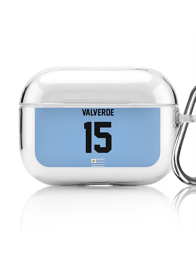 Stylizedd Classic Clear printed Case for Apple AirPods Pro 2nd Generation Thin Transparent Cover - Football Team - Uruguay , Player Name - Valverde - Image 1