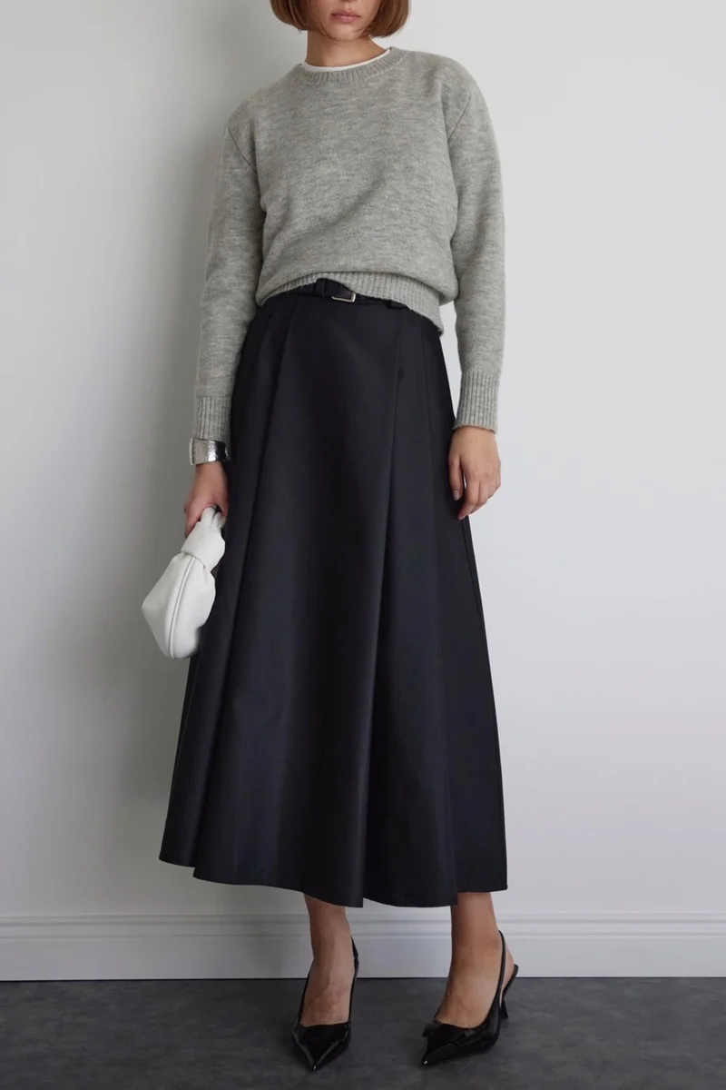 سود كوليكشن Black Ball Voluminous Long Skirt