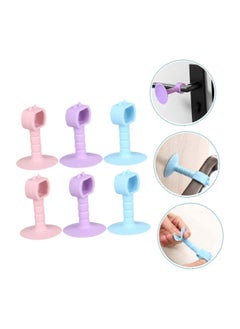Generic 6pcs Silicone Door Stopper Gate Hold-Open Door Catch Child Proof Door Handle Anti Collision Door Buffer Silicone Bumpers Door Suction No Punching Anti-Collision Door  - Image 4