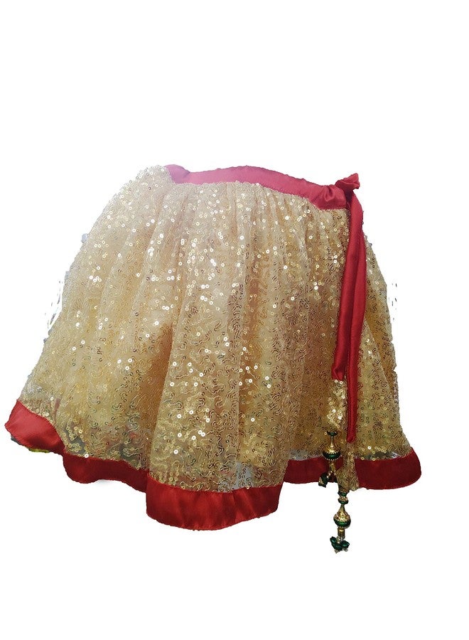 HIBA _Baby Girls Lehenga Choli set with dupatta golden and red 1-2 year - Image 3