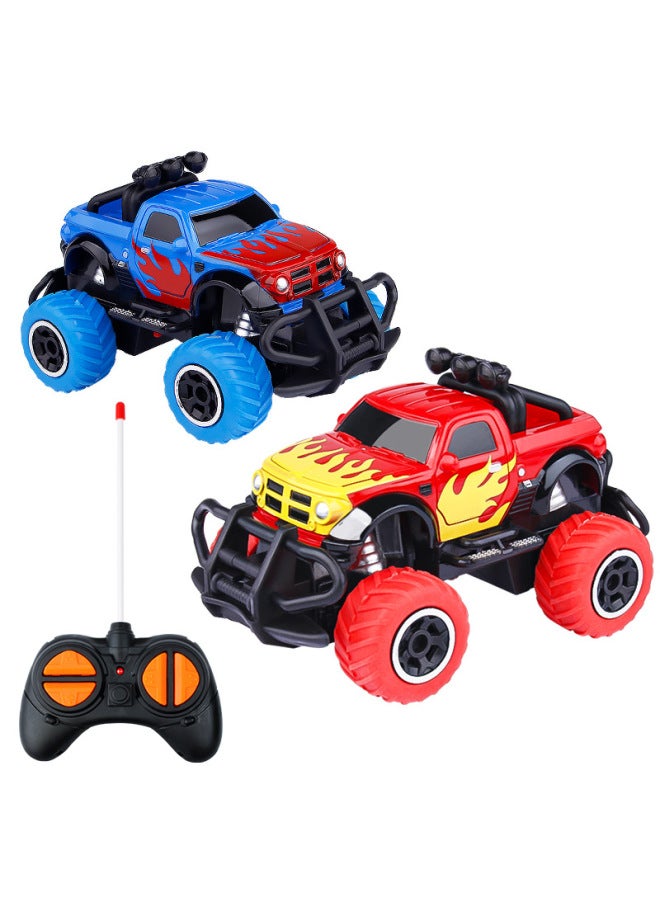 Children's Mini Four-way Remote Control Car Toy Car Boy Graffiti Off-road Electric Remote Control Toy Car-Color:890-34A Off-road Remote Control Car-graffiti Blue 】 - Image 5