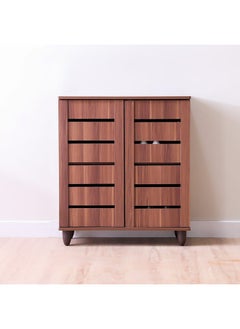 DANUBE HOME Ricky Shoe Rack Cabinet 14 Pairs 2 Door Shoe Storage Organizer For Entryway Engineered Wood Teak/Brown 76x33x86 cm  - Image 4