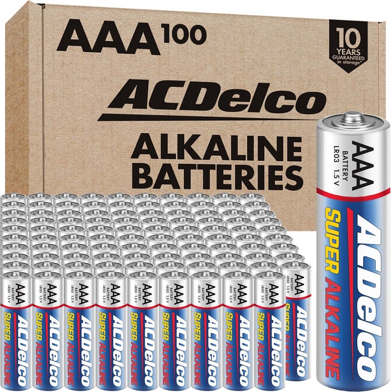 باور ماكس بطاريات ACDelco من نوع AAA، بطاريات قلوية، عبوة كبيرة، عدد 100 بطارية - Image 1