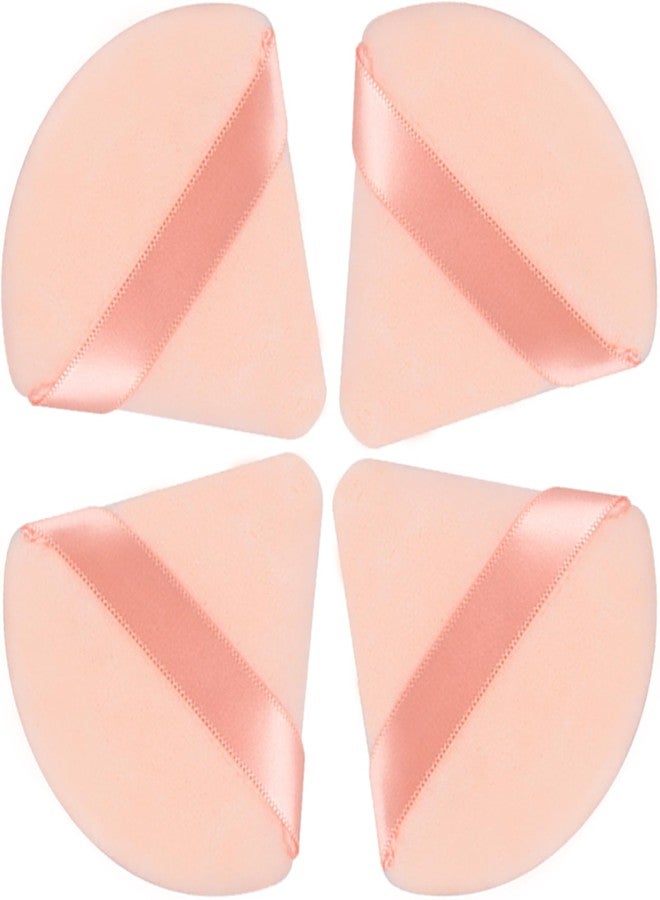 JOLY Triangle Powder Puff Face Makeup Sponge Beauty Blender Stocking Stuffers Puffs for Women apply Loose Powder and Foundation (4Pcs Beige) - Image 1