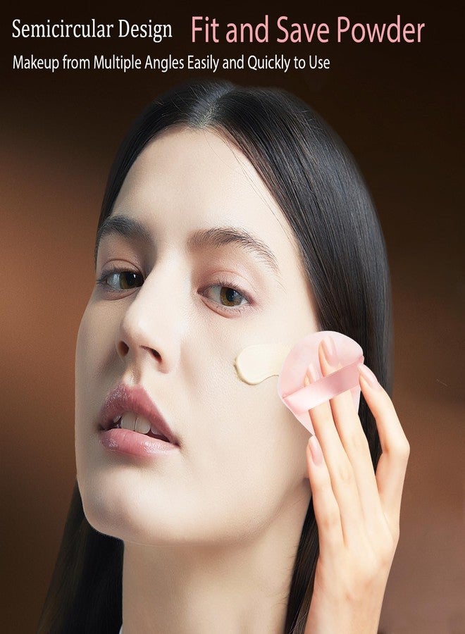 JOLY Triangle Powder Puff Face Makeup Sponge Beauty Blender Stocking Stuffers Puffs for Women apply Loose Powder and Foundation (4Pcs Beige) - Image 4