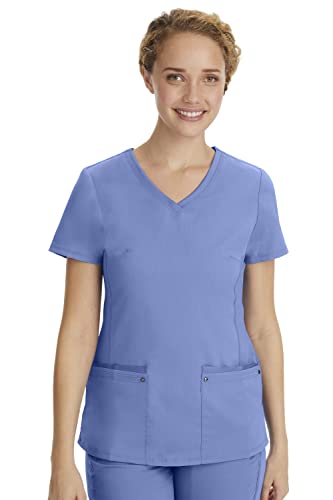 Healing Hands Yoga Scrubs Top for Women Purple Label 2 Pocket V-Neck Women's Scrub Top 2245 Juliet Ceil M - Image 1