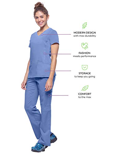 Healing Hands Yoga Scrubs Top for Women Purple Label 2 Pocket V-Neck Women's Scrub Top 2245 Juliet Ceil M - Image 5