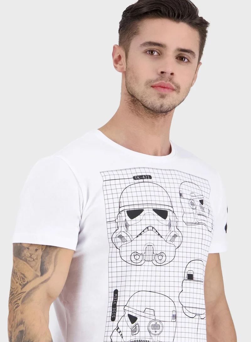 DIFUZED Star Wars Imperial Army Crew Neck T-Shirt