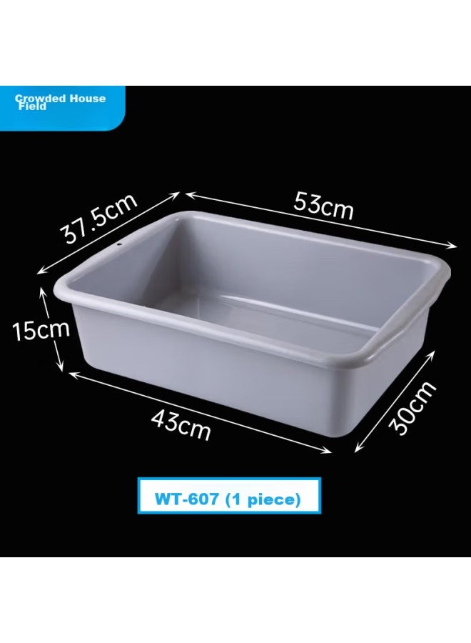 Yata Wuotian Rectangular Plastic Basin, Dish Collection Basin, Bowl Collection Basin, Vegetable Washing Basin, Large Single Basin, Hotel And Restaurant Specialized Dish Washing Basin, Security Inspection Basin - Image 1