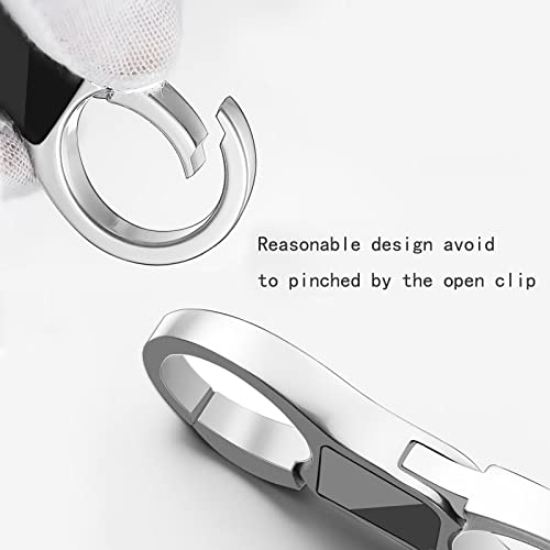 Idakekiy Key Chain Quick Release Spring with 4 Key Rings Heavy Duty Car Keychain Organizer for Men and Women (Silver) - Image 4