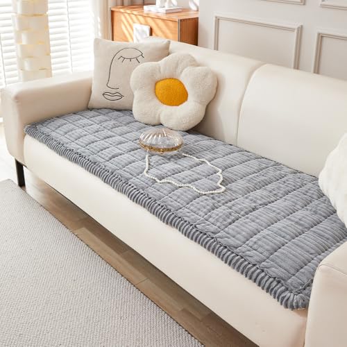 Awjcsv Couch Cover for Dogs Washable Fuzzy Pet Couch Covers for 3 Cushion Sofa Pet Friendly Non Slip Sofa Cover Light Gray 276 x 82770 x 210cm