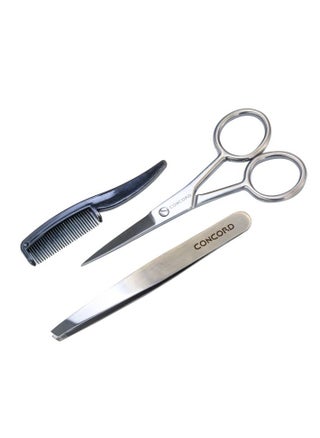 Grooming Scissors for Men and Mustache Beard Comb Beard Grooming Trim Scissor Kit with Storage Bag / Silver - pzsku/ZA9A6C01631884962CE62Z/45/_/1683791685/c152663f-94e9-470c-908a-e0d56f536135