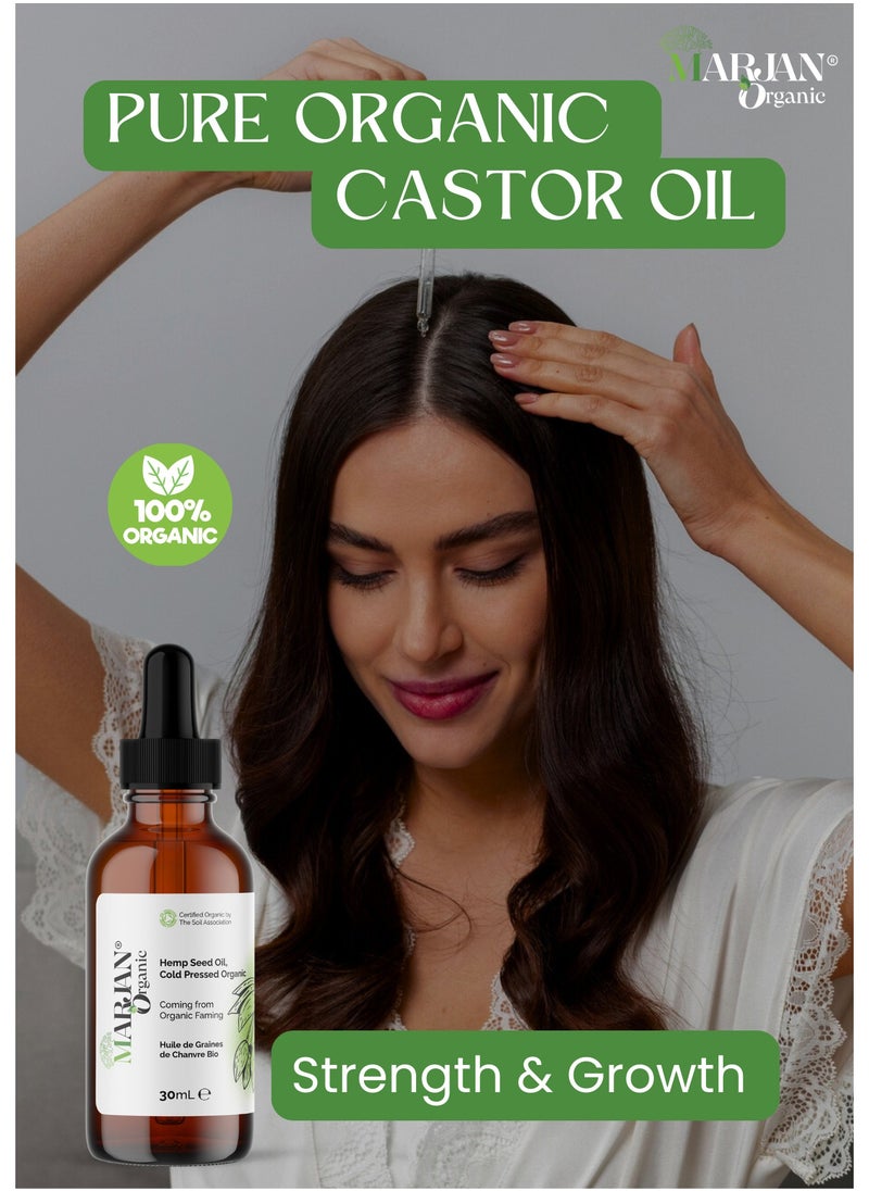 MARJAN ORGANIC Castor Oil (Castor Seed) 20ml - Certified Organic - 100% Pure Cold Pressed - Nourishing Hair, Skin & Nail Treatment - Eyelash & Eyebrow Growth Serum - Promotes Hair Growth & Conditions  - Image 4