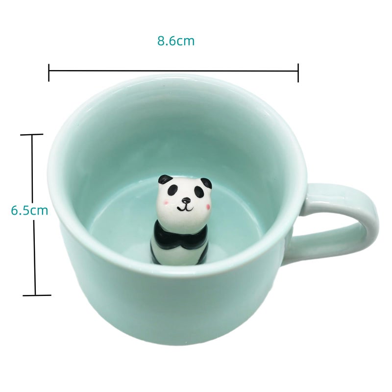 ZaH 3D Mug Animal Inside Cup Cartoon Ceramics Figurine Teacup for Boys Girls Kids Women Men Coffee Mug (8 oz Panda) - Image 4