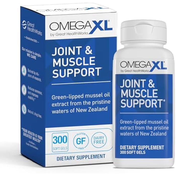 OmegaXL Joint Support Supplement, 300 Count | Green Lipped Mussel Oil, Soft Gel Pill, Natural Joint and Muscle Support Supplement, Clinically Supported, Non-GMO, Drug-Free - Image 1