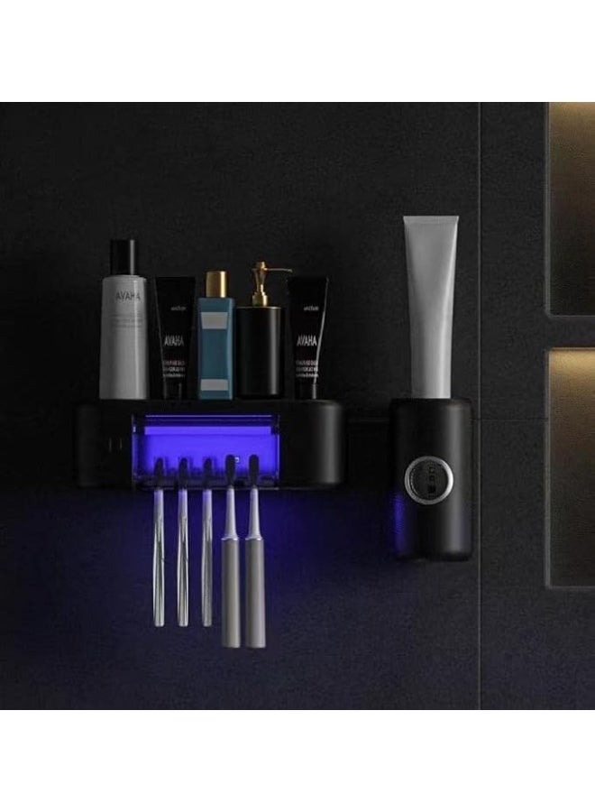 BUILDEC automatic electric toothpaste dispenser with sensor, wall-mounted squeezer for washroom, black - Image 4