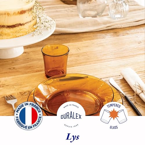Duralex® LYS Amber 210 Ml Glasses Set of 6 Pcs - Drinking Glasses for- Water, Juice, Colddrink, Mojito, Cocktail, Tempered Glass, Perfect for Home, Restaurants and Parties - Image 2