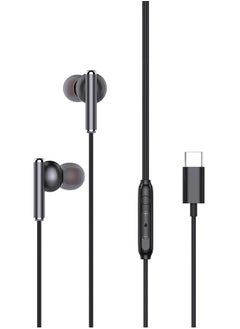 Pawa Chords in-ear Edition with Type-C Connector / Light Weight / Premium Design / 120cm Cable Length / Volume Control / Microphone / Call - Black  - Image 3