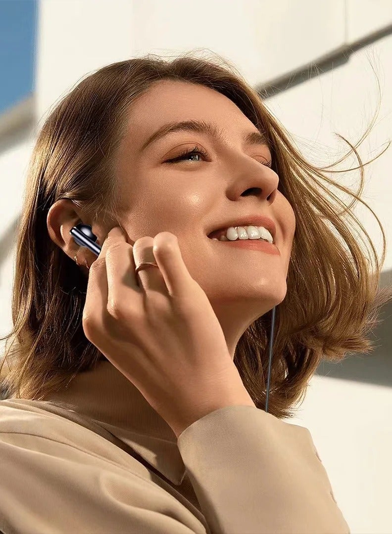 باوا سماعات Chords داخل الأذن مع موصل Type-C / خفيفة الوزن / تصميم مميز / طول الكابل 120 سم / التحكم في مستوى الصوت / ميكروفون / اتصال - أسود - Image 2