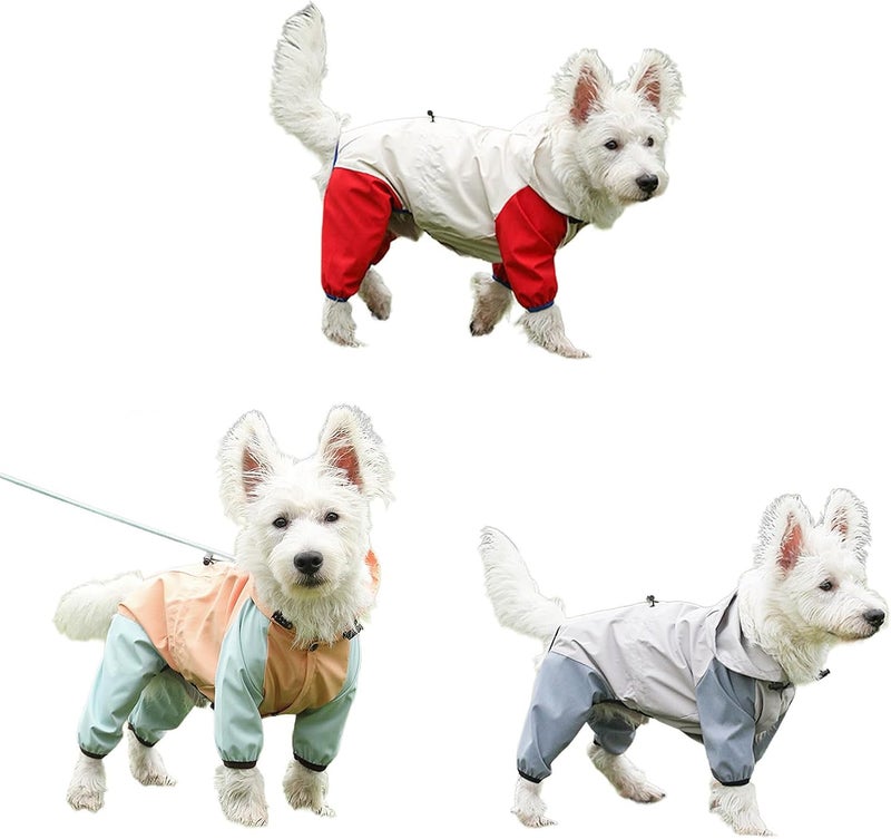 Full Cover Dogs Rain Coat Reflective Strips Pet Jackets for Outdoor Jumpsuits Reliability Ponchos for with Hoodie - Image 2