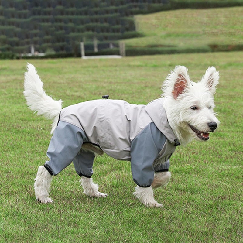 Full Cover Dogs Rain Coat Reflective Strips Pet Jackets for Outdoor Jumpsuits Reliability Ponchos for with Hoodie - Image 4