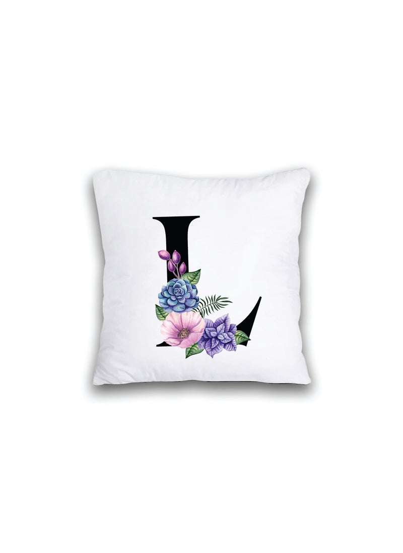 PRINTSHOP4ME Cushion Cover with Filler with Your Favorite Letter in the Alphabet Printed -Give as a Gift to a Friend or Loved one  - Image 1