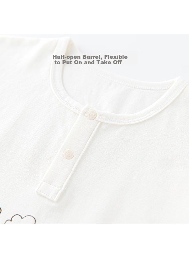 Good bear Cute Bear Baby Pure Cotton Short Sleeve T-shirt Summer Thin Style Uni Baby Top Children's Lovely Summer Breathable Clothes - Image 2