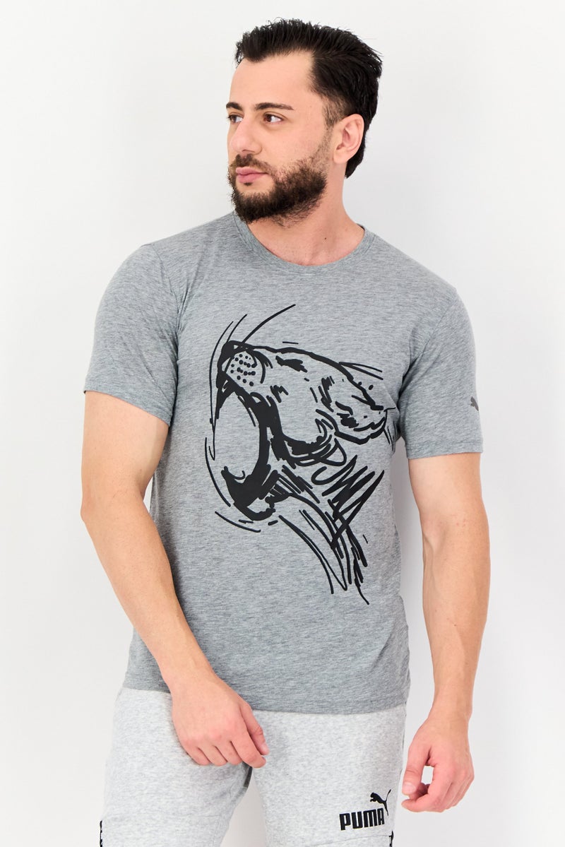 PUMA Men Sportswear Fit Short Sleeve Outdoor T-shirt, Grey - Image 1