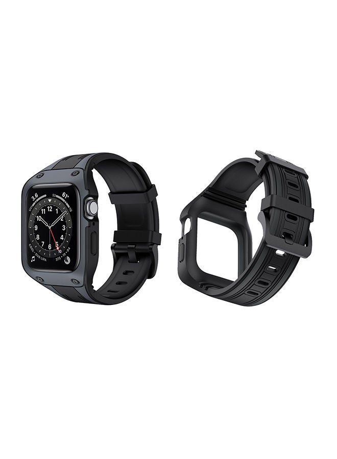 NIBEMINENT Armour Case Replacement Band For Apple Watch Series 6/SE/5/4 Midnight Blue White