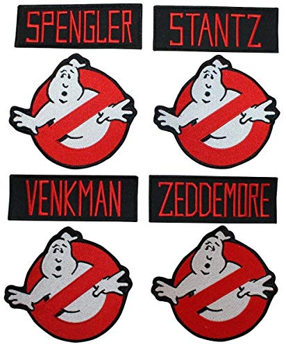 GHOSTBUSTERS مجموعة من 8 بطاقات أسماء لصائدي الأشباح مع شعار عدم وجود أشباح