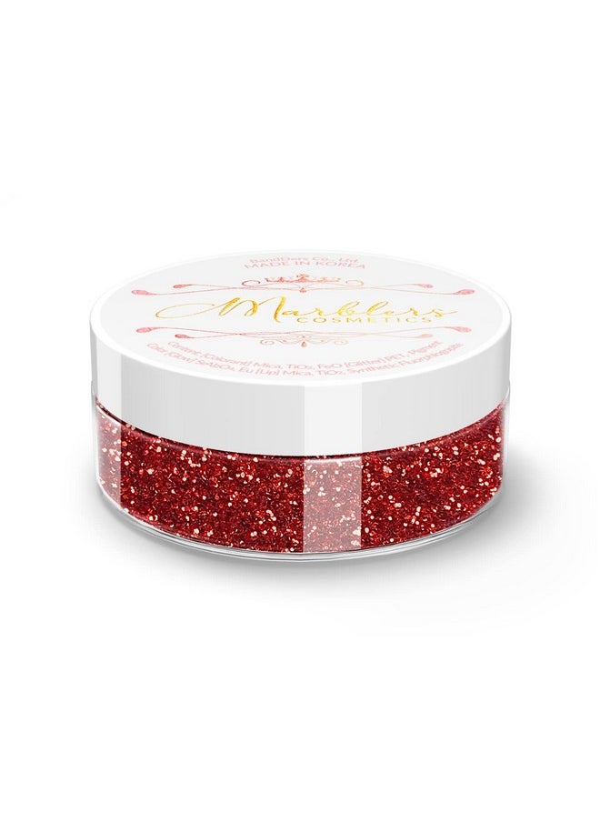 MARBLERS MARBLERS Twinkle Face & Body Glitter [Santa Red] 0.18oz (5g) | Fine | Non-Toxic | Vegan | Cruelty-Free | Ethically Sourced | Festival Makeup | Eye, Hair, Nail, Eyeshadow | Cosmetic Grade  - Image 1