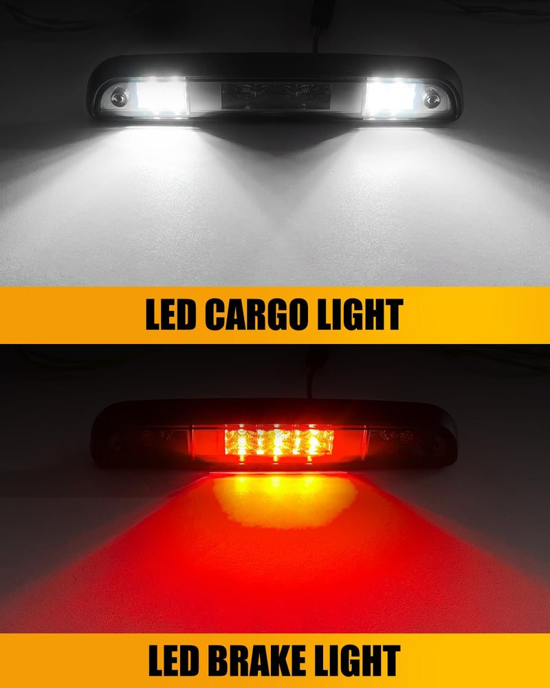 LESAUCE 2025 Upgraded Third Brake Light Smoked Compatible with 1992-1997 Ford F150 F250 F350 Bronco 3rd Brake lights, Rear Cab Brake Light, High Mount Brake Light with Seal Gasket, IP68 Waterprooof - Image 2