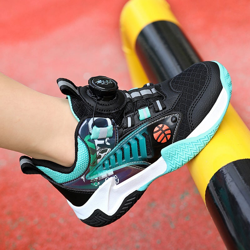 Children'S Basketball Shoes 2024 New Children'S Shoes Children'S Practical Training Breathable Mesh Non-Slip Sneaker Mesh Shoes - Image 3