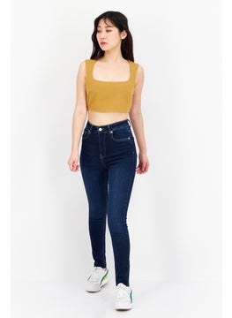 NA-KD Women Skinny Fit Dark Wash Stretchable Denim, Navy  - Image 2