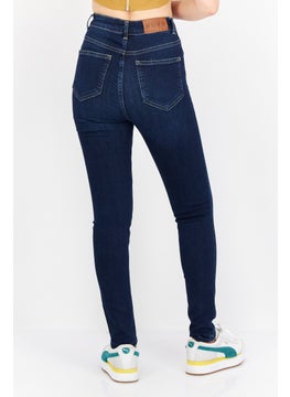 NA-KD Women Skinny Fit Dark Wash Stretchable Denim, Navy  - Image 4