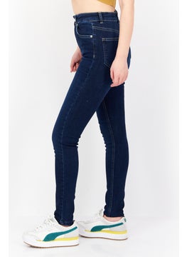 NA-KD Women Skinny Fit Dark Wash Stretchable Denim, Navy  - Image 3