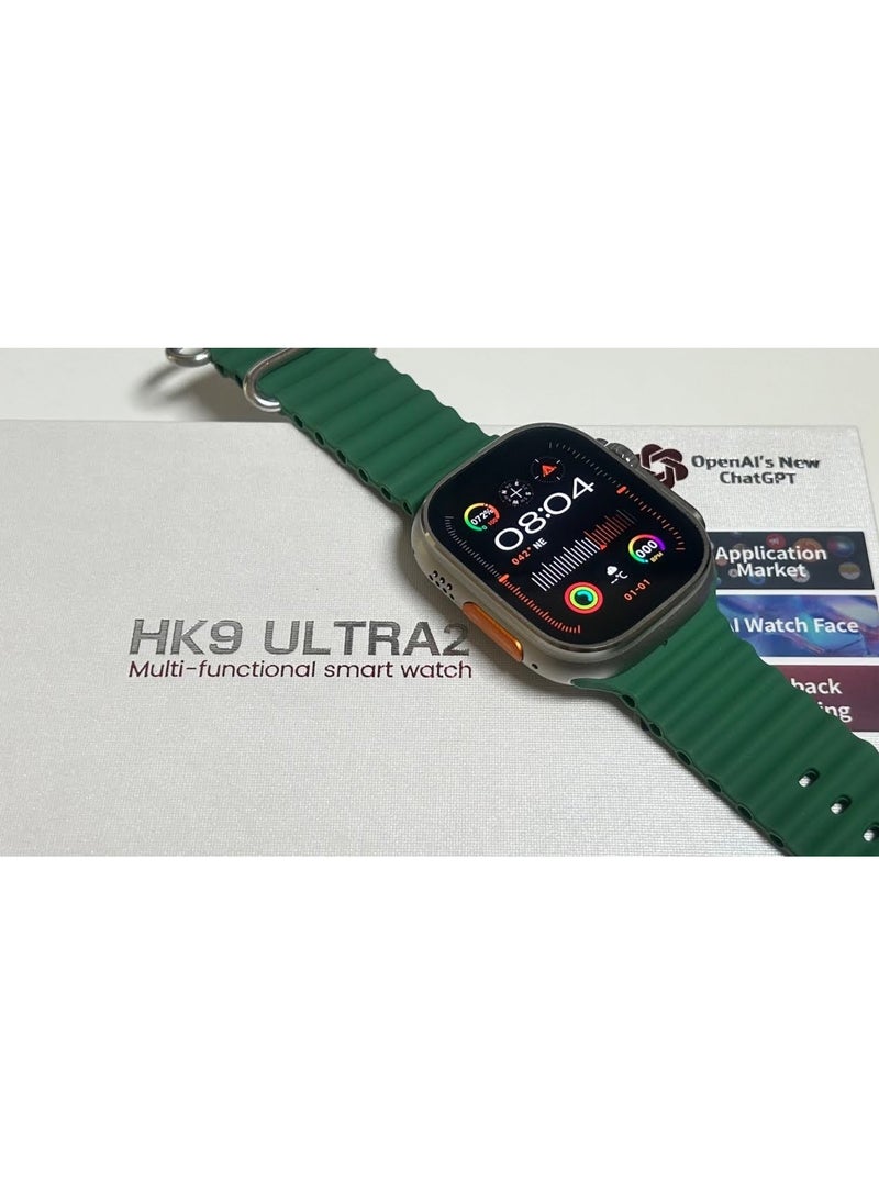 HK - HK 9 Ultra 2 Smart Watch With Wireless Charging Super AMOLED Display AI Chat GPT Playback Music For iOS & Android - Image 1
