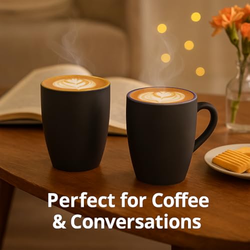 KITTENS “ColorPop” Ceramic Coffee Mug Set of 4 – 330ml Handpainted Stoneware Mugs with Vibrant Glazed Interior, Food Grade, Microwave & Dishwasher Safe, Gift for Birthdays & Daily Coffee Moments - Image 2