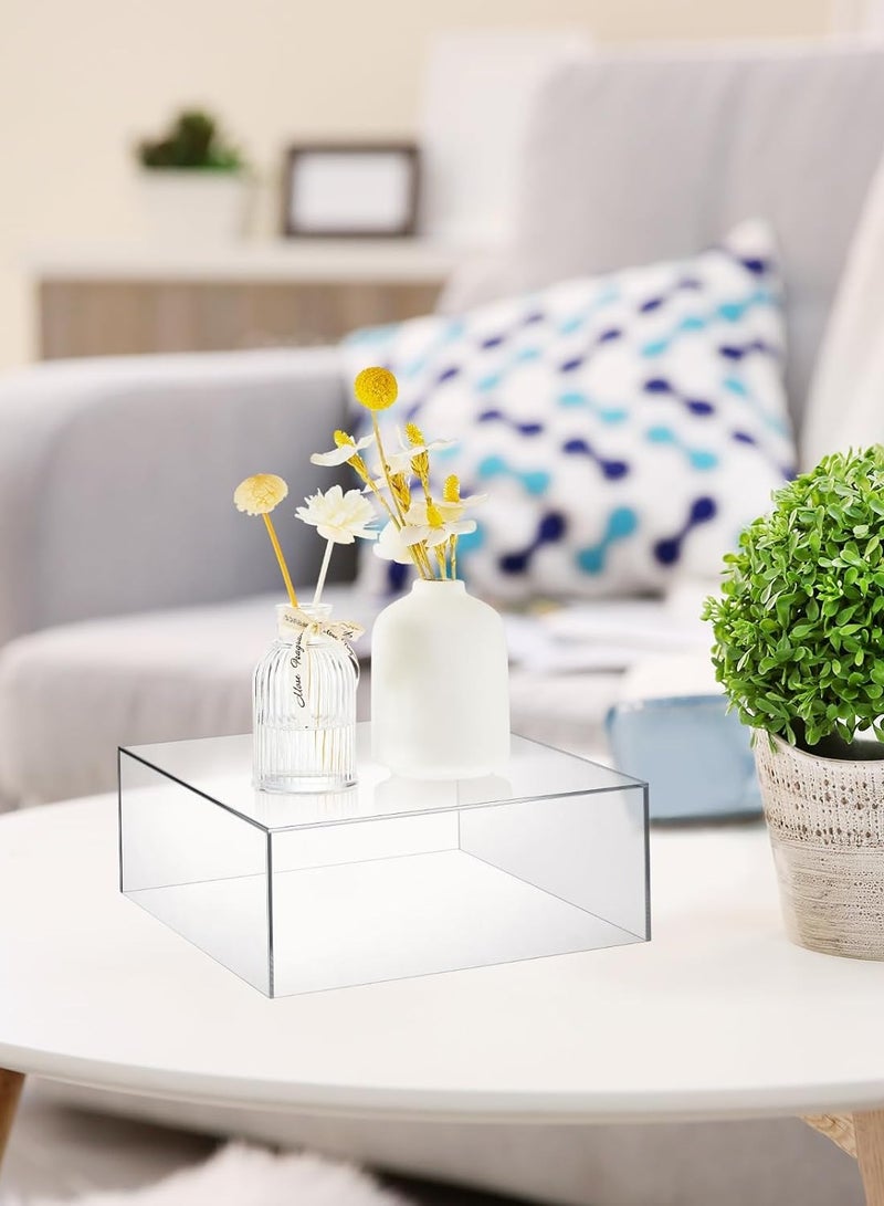 TPGP 7 Pcs Acrylic Display Box Acrylic Cube 5 Sided Acrylic Box with Hollow Bottom Food Risers for Buffet Table Nesting Acrylic Stands for Display Storage, Square, 7 Size (Clear) - Image 4