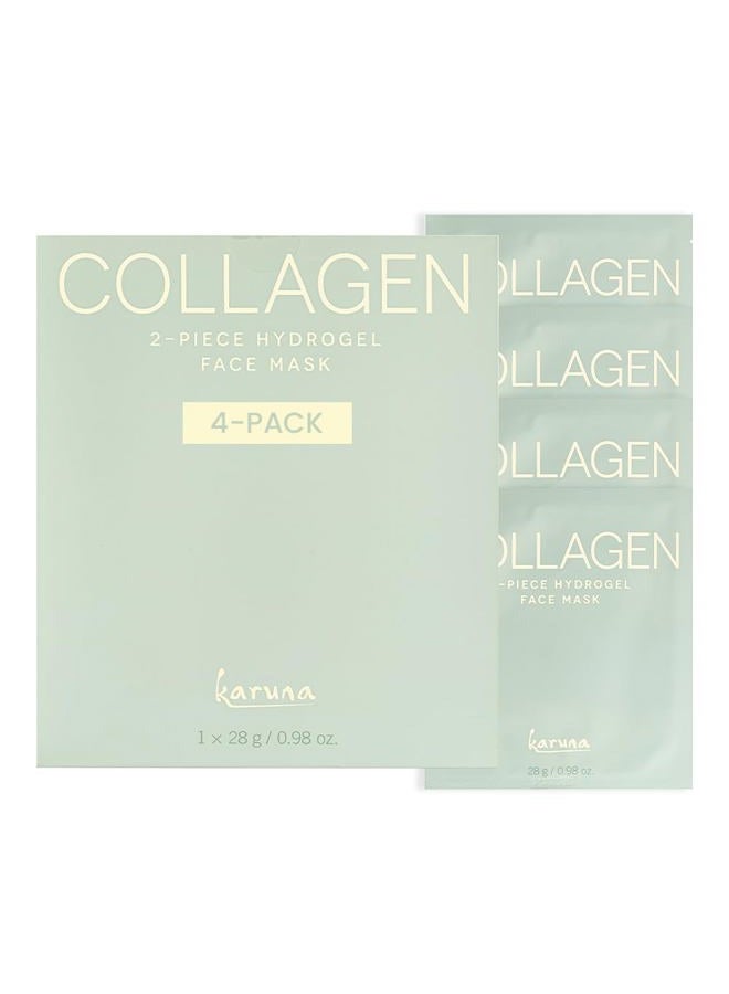 Karuna Skin - COLLAGEN Face Mask Sheets, Hydrogel 2-Piece Facial Mask, Age-Defying, Hydrating, Rejuvenating & Moisturizing Skin Care Essential That Targets Fine Lines & Wrinkles, 4 Packs - Image 1